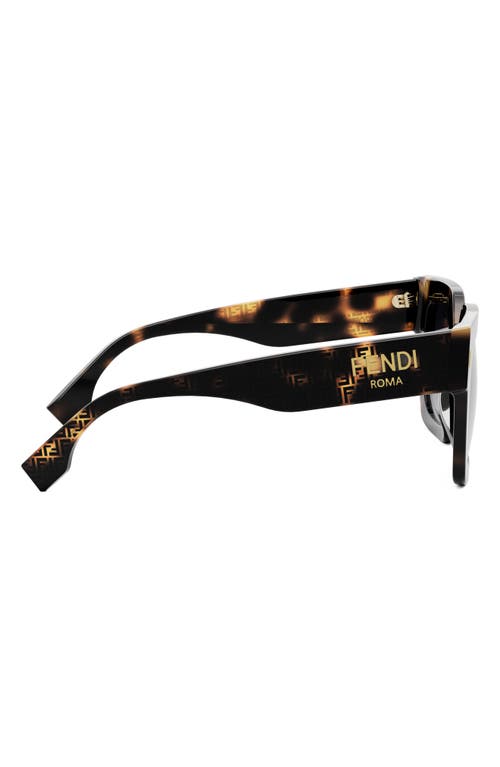 Fendi Fe40101i 55b Havana/serigrafato Sunglasses In Havana/gradient Smoke