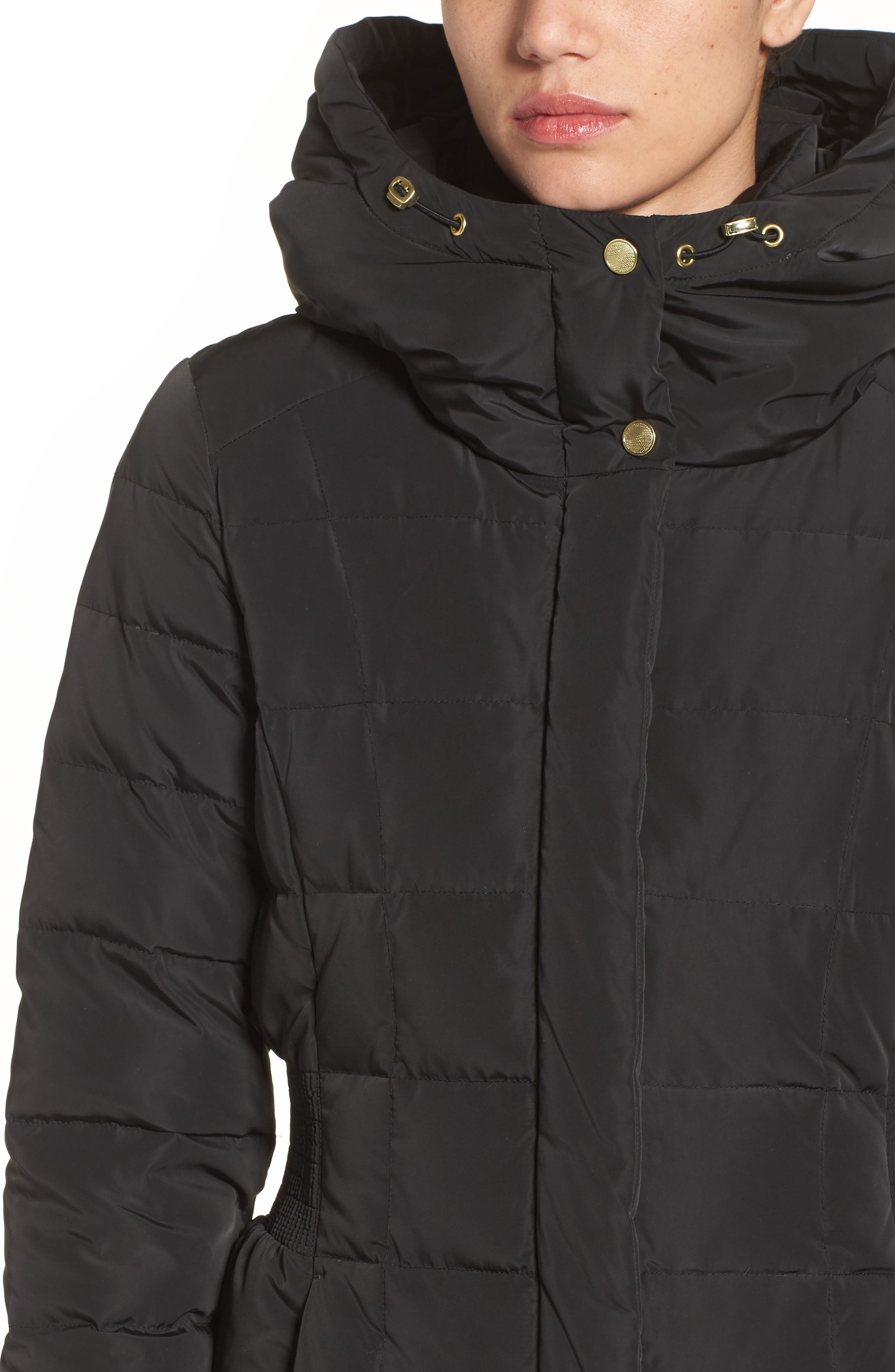 cole haan quilted coat with inner bib