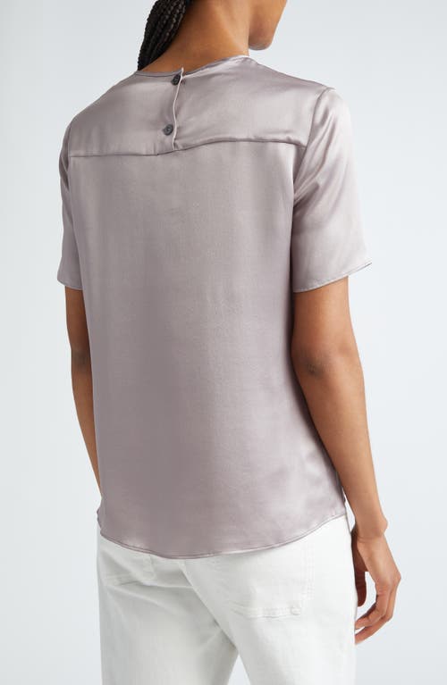 Eleventy Short Sleeve Silk Top In Viola
