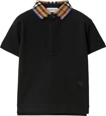 Burberry Check Collar Cotton Polo Shirt Nordstrom