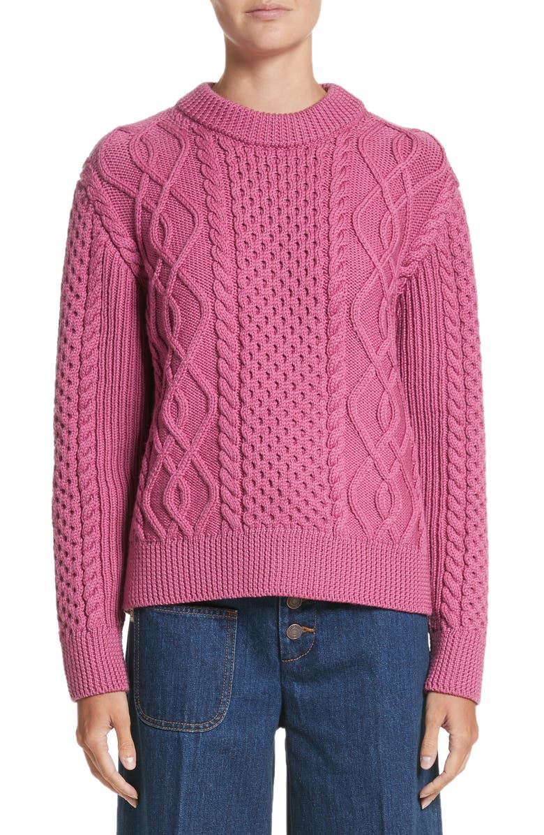 MARC JACOBS Merino Wool Cable Knit Sweater | Nordstrom