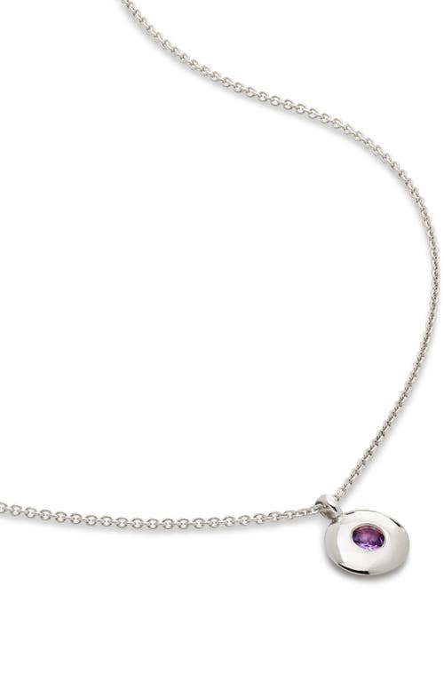 February Birthstone Amethyst Pendant Necklace in Sterling Silver