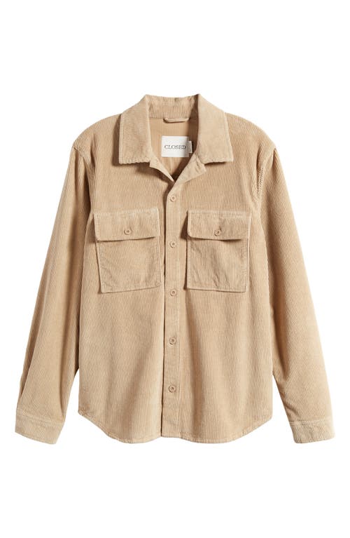 Closed Regular Fit Corduroy Button-Up Utility Shirt Biscuit at Nordstrom,