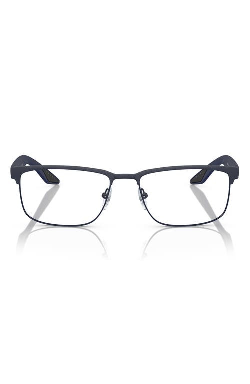 56mm Rectangular Optical Glasses in Rubber Black