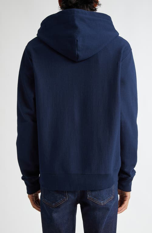 Shop Noah Lightweight Cotton Zip Hoodie In Navy