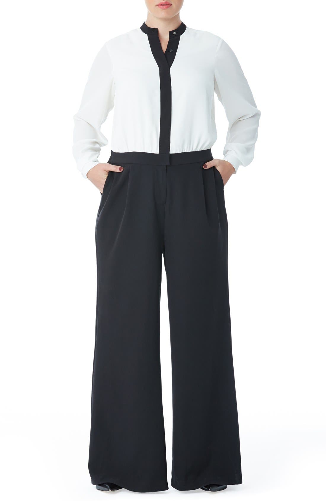 tuxedo jumpsuit plus size
