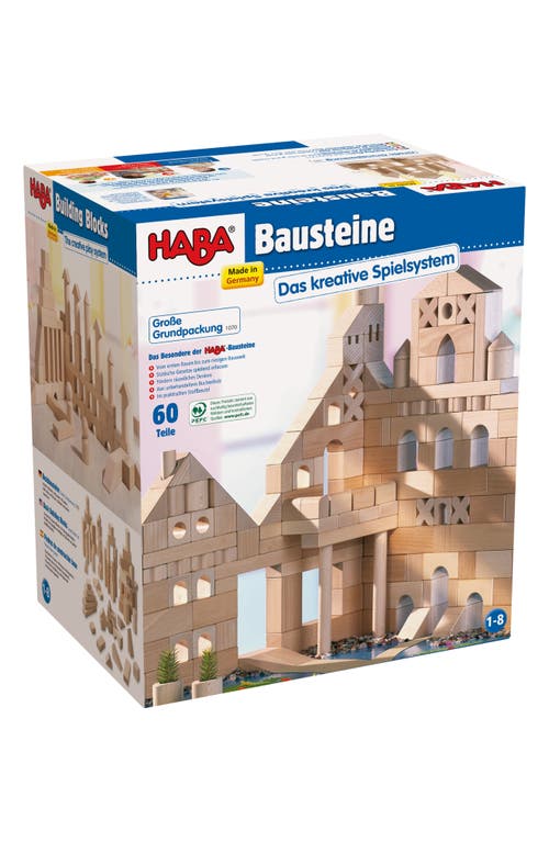 HABA 60-Piece Large Starter Wooden Building Blocks in Brown at Nordstrom
