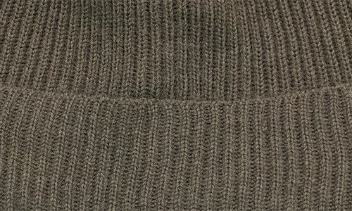 Portolano Merino Wool Rib Cuff Beanie In Brown Super