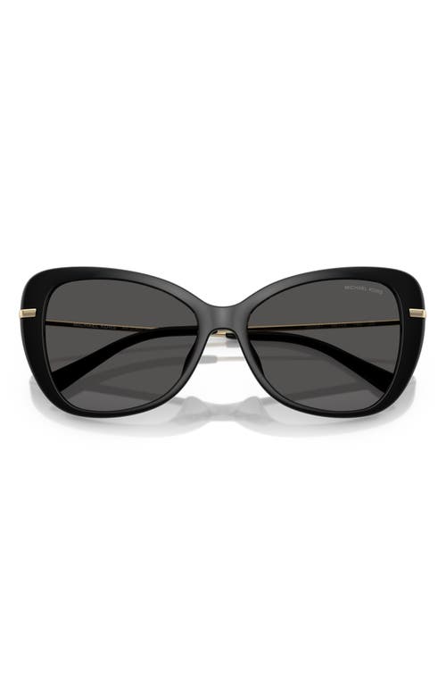 Michael Kors 56mm Butterfly Sunglasses In Black