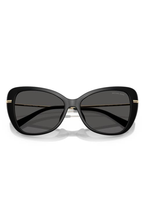 Shop Michael Kors 56mm Butterfly Sunglasses In Black