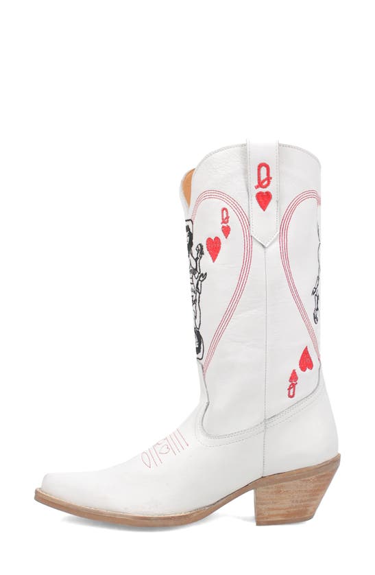 Shop Dingo Queen A Hearts Western Boot In White