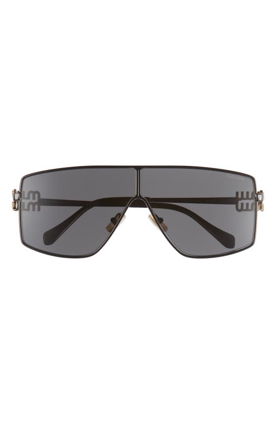 Shop Miu Miu 69mm Oversize Shield Sunglasses In Black