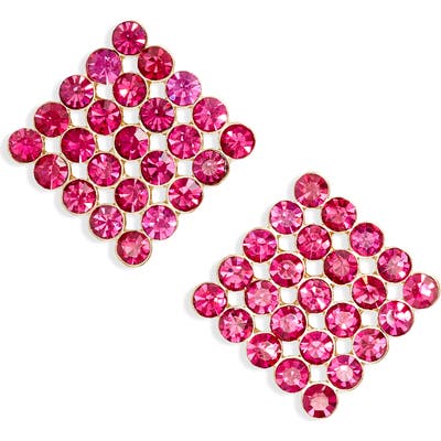 Stella + Ruby Billie Crystal Square Stud Earrings