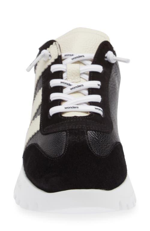 Wonders Fashion Slip-on Sneaker In Black/ Off White Combo