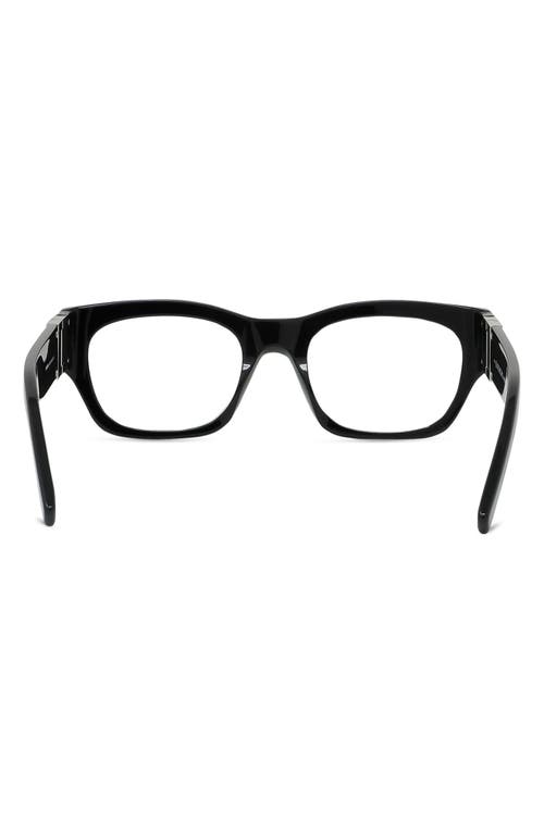 Givenchy 4g 51mm Rectangular Optical Glasses In Shiny Black