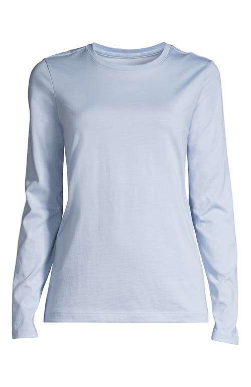 Shop Lands' End Plus Size Relaxed Supima Cotton Long Sleeve Crew Neck T-shirt In Soft Blue Haze