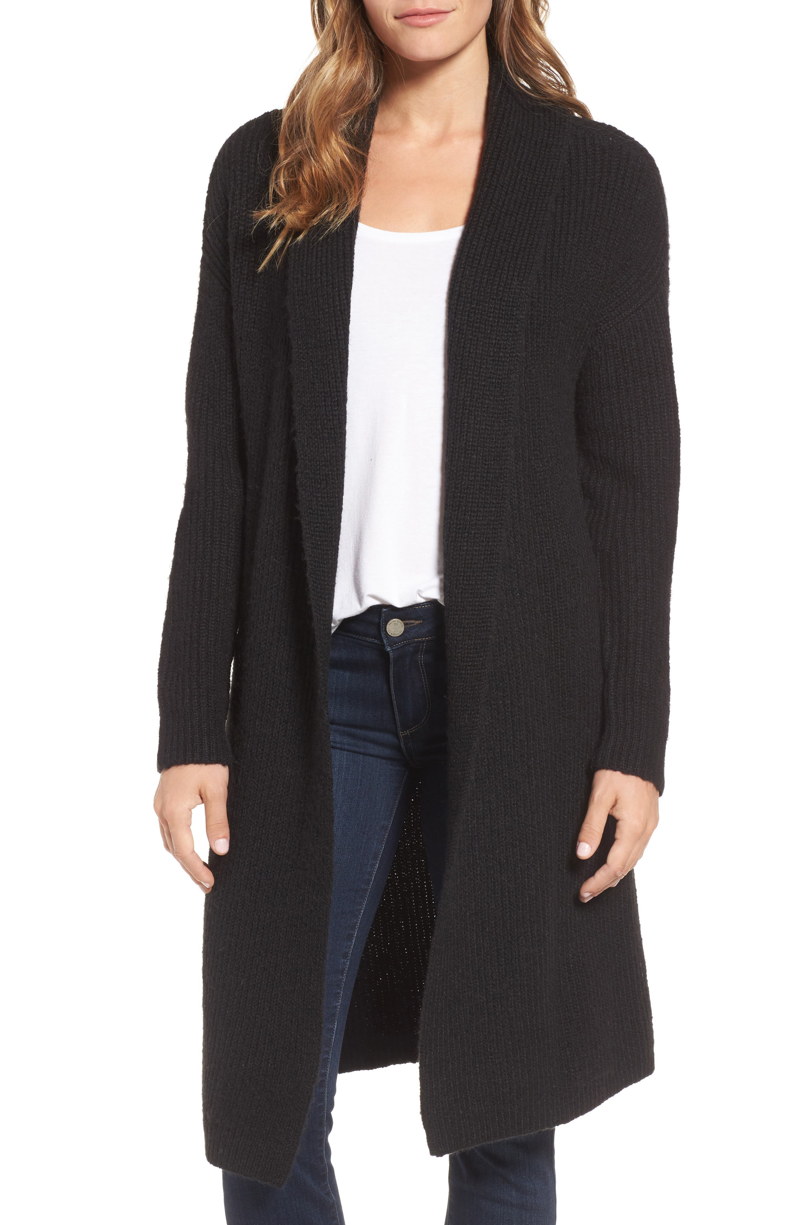 Halogen® Textured Open Front Cardigan (Regular & Petite) Nordstrom
