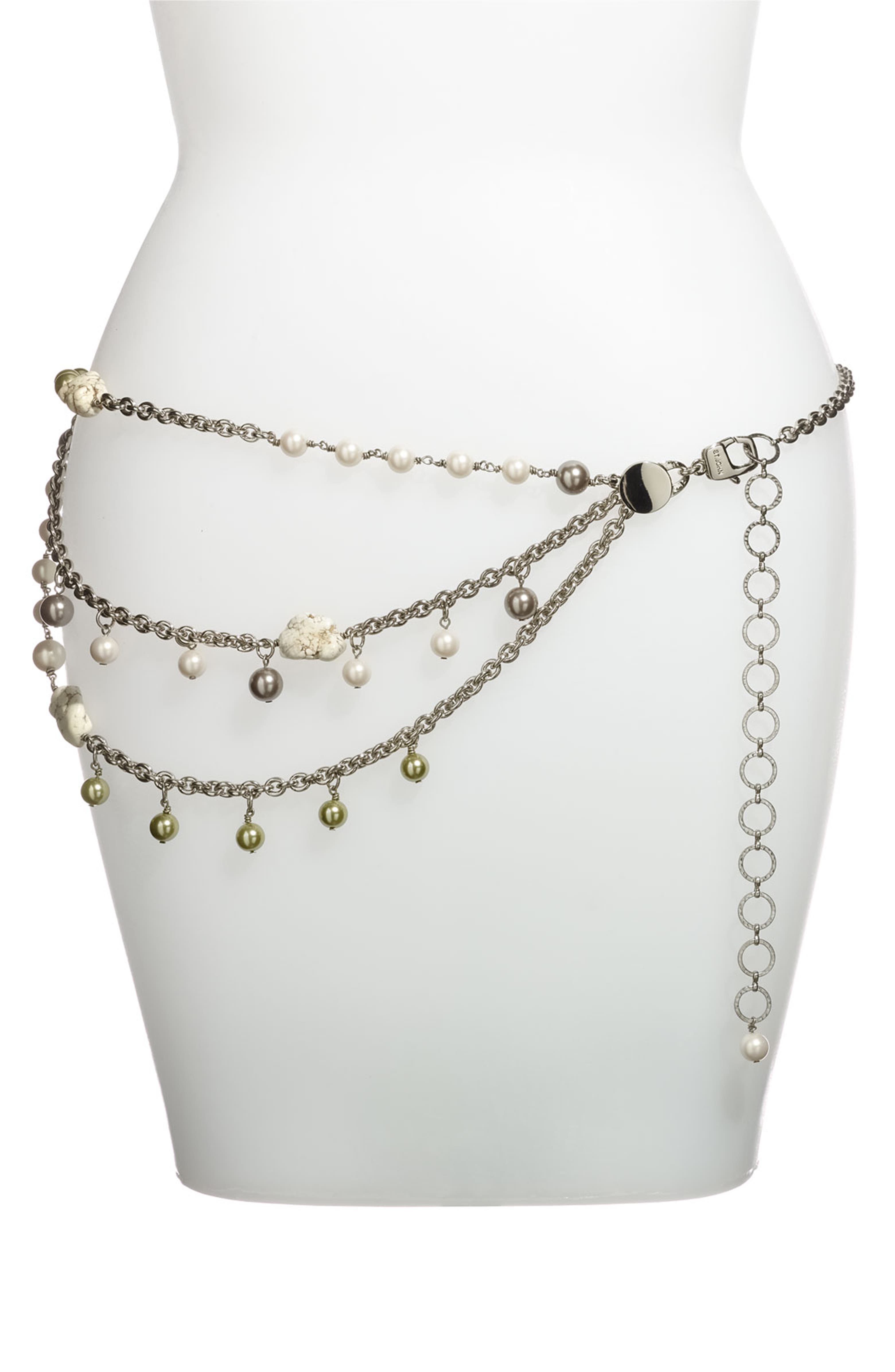 St. John Collection Chain Belt with Glass Pearls & Howlite | Nordstrom