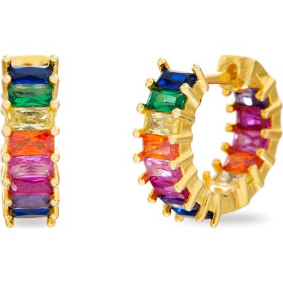 Lesa Michele Multicolor Inside-Out Huggie Hoop Earrings