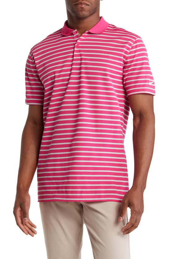 Nike Victory Dri-fit Short Sleeve Polo In Active Pink/ White