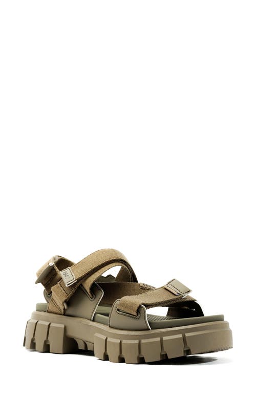 Revolt Mono Platform Sandal in Dusky Green