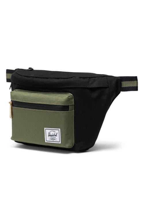 Shop Herschel Supply Co . Pop Quiz Belt Bag In Black/four Leaf Clover