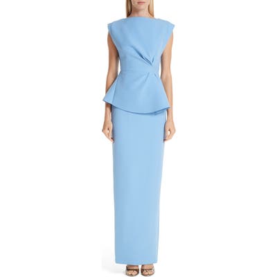 Rachel Gilbert Adelaide Crepe Peplum Gown
