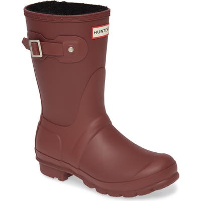 Hunter Original Insulated Short Waterproof Rain Boot, Red