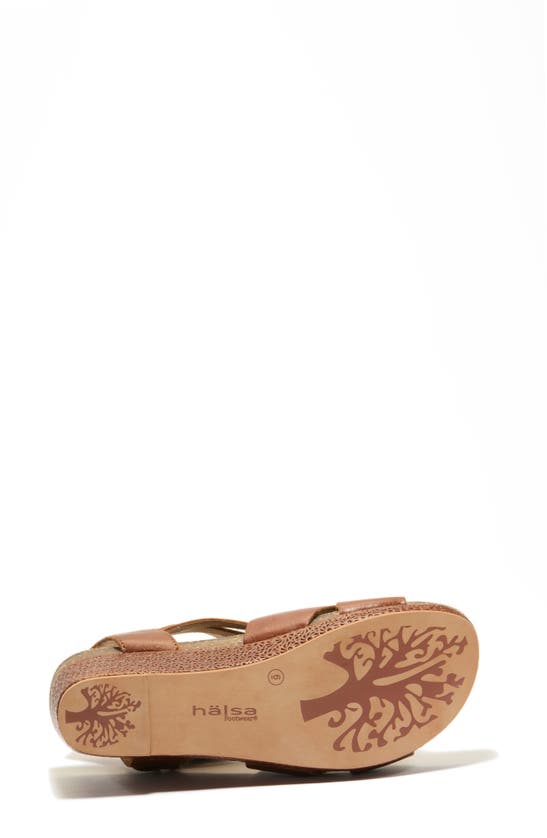 Halsa Footwear Gianna Wedge Sandal In Cognac