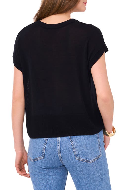 Shop Vince Camuto Short Sleeve Crewneck Sweater In Ink