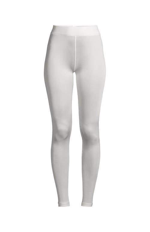 Lands' End Silk Interlock Long Underwear Leggings Pants In Ivory