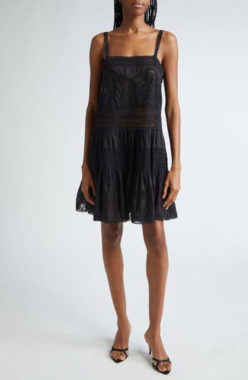 Zimmermann Halliday Tiered Lace Trim Shift Dress | Nordstrom