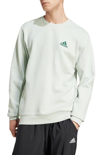 Adidas Originals Adidas Trefoil Essentials Feel Cozy Sweatshirt In Linen Green