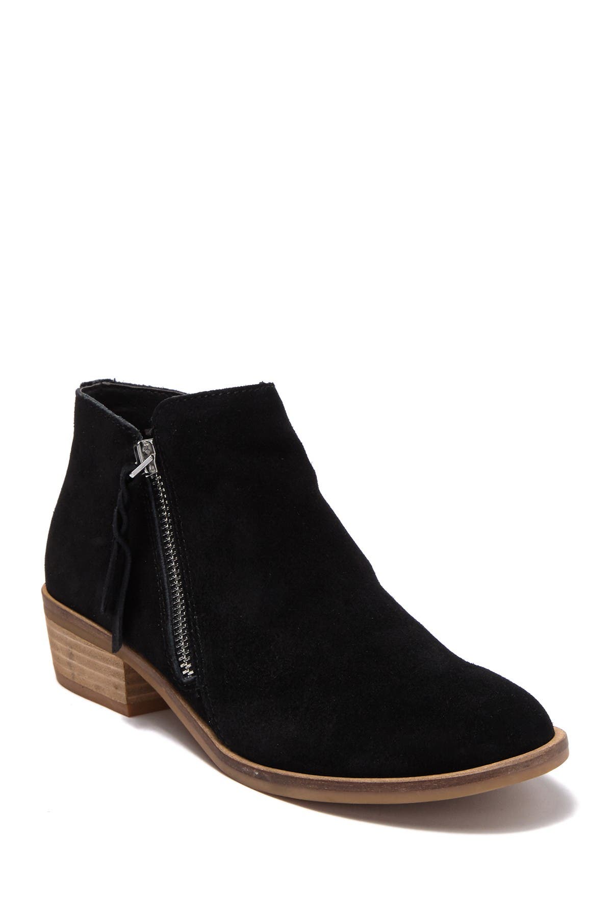 dolce vita stacked heel suede ankle booties
