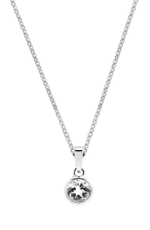 White Topaz Amulet Necklace in Sterling Silver