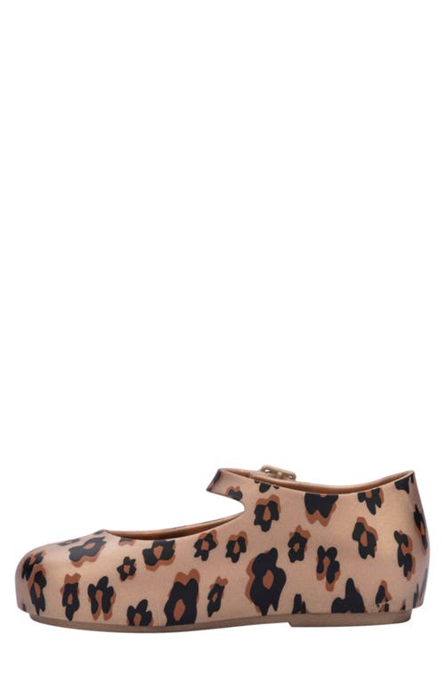 Melissa Mini Dora Ii Water Resistant Ballerina Shoe In Gold/black/brown