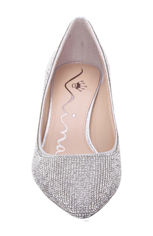 Nina Pointed Toe Pump In True Silver
