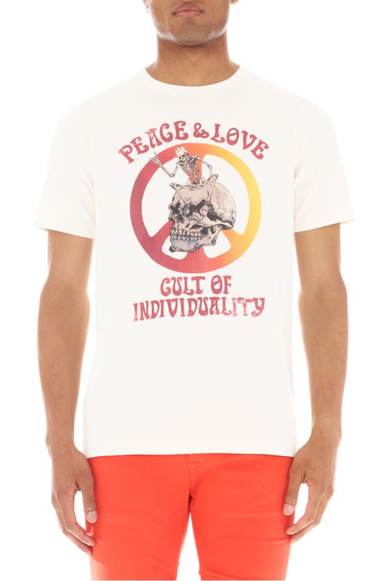 Shop Cult Of Individuality Peace & Love Graphic T-shirt In Winter White