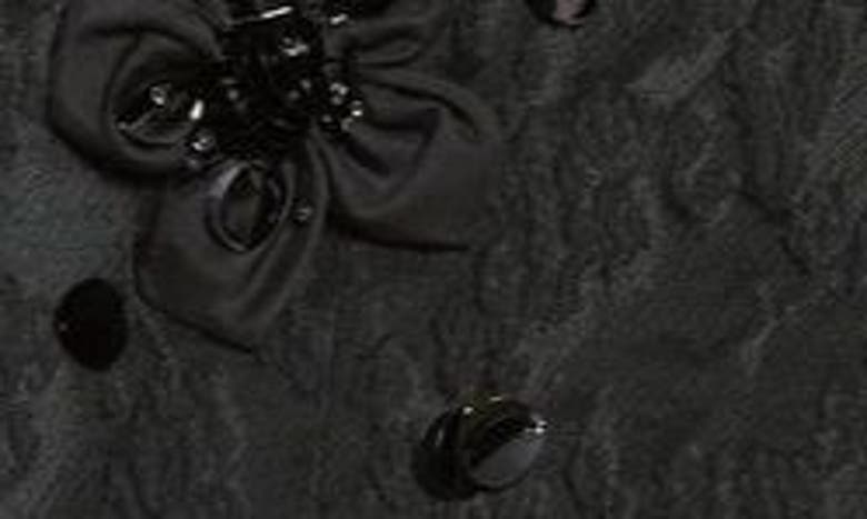 Shop Shushu-tong Beaded Wool Blend Cloqué Crop Jacket In Black