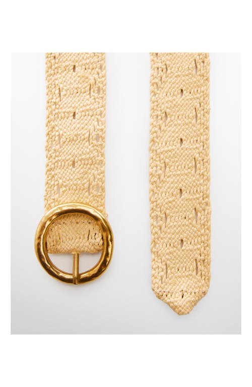 Shop Mango Woven Belt In Ecru