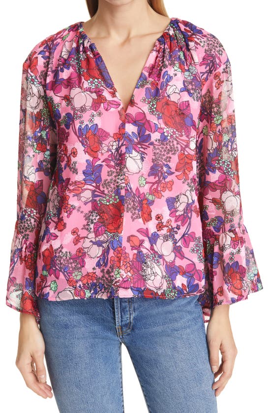 TANYA TAYLOR HARPER FLORAL LONG SLEEVE BLOUSE,S21T842197