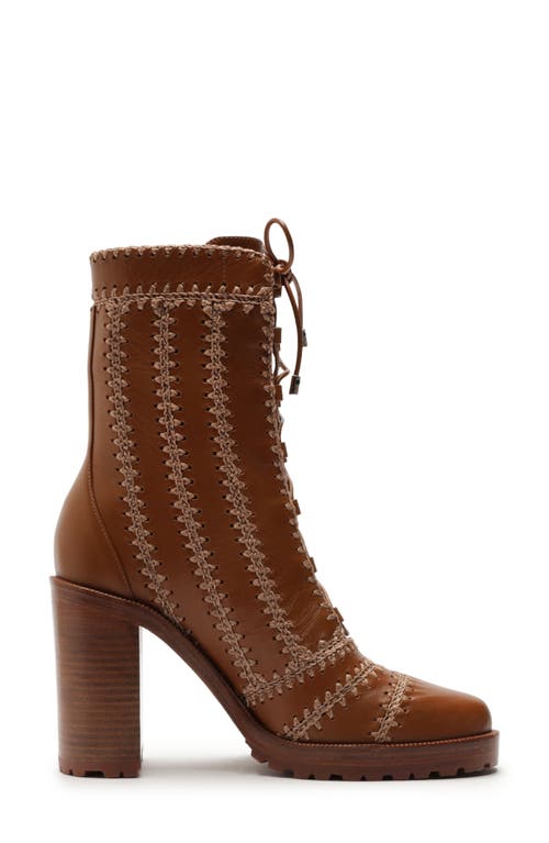 Shop Alexandre Birman Regina Block Heel Combat Boot In Toast