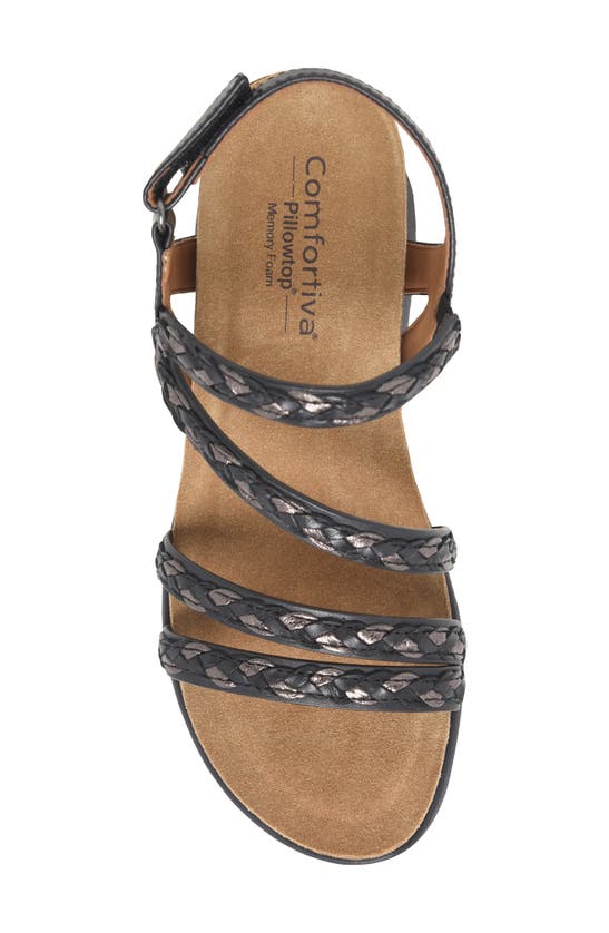 Shop Comfortiva Silvia Wedge Sandal In Black Multi