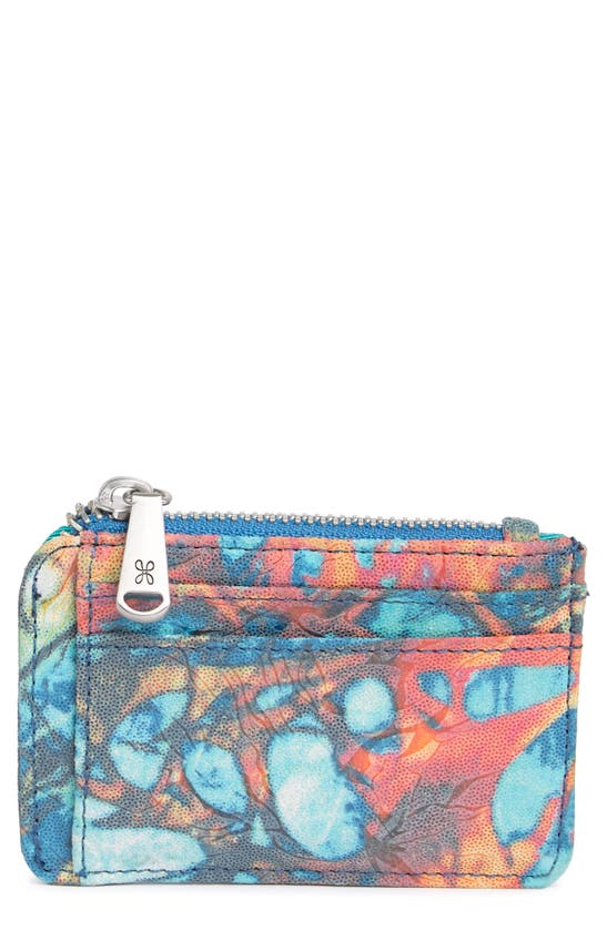 Hobo Kai Leather Card Holder In Summertime Abstract