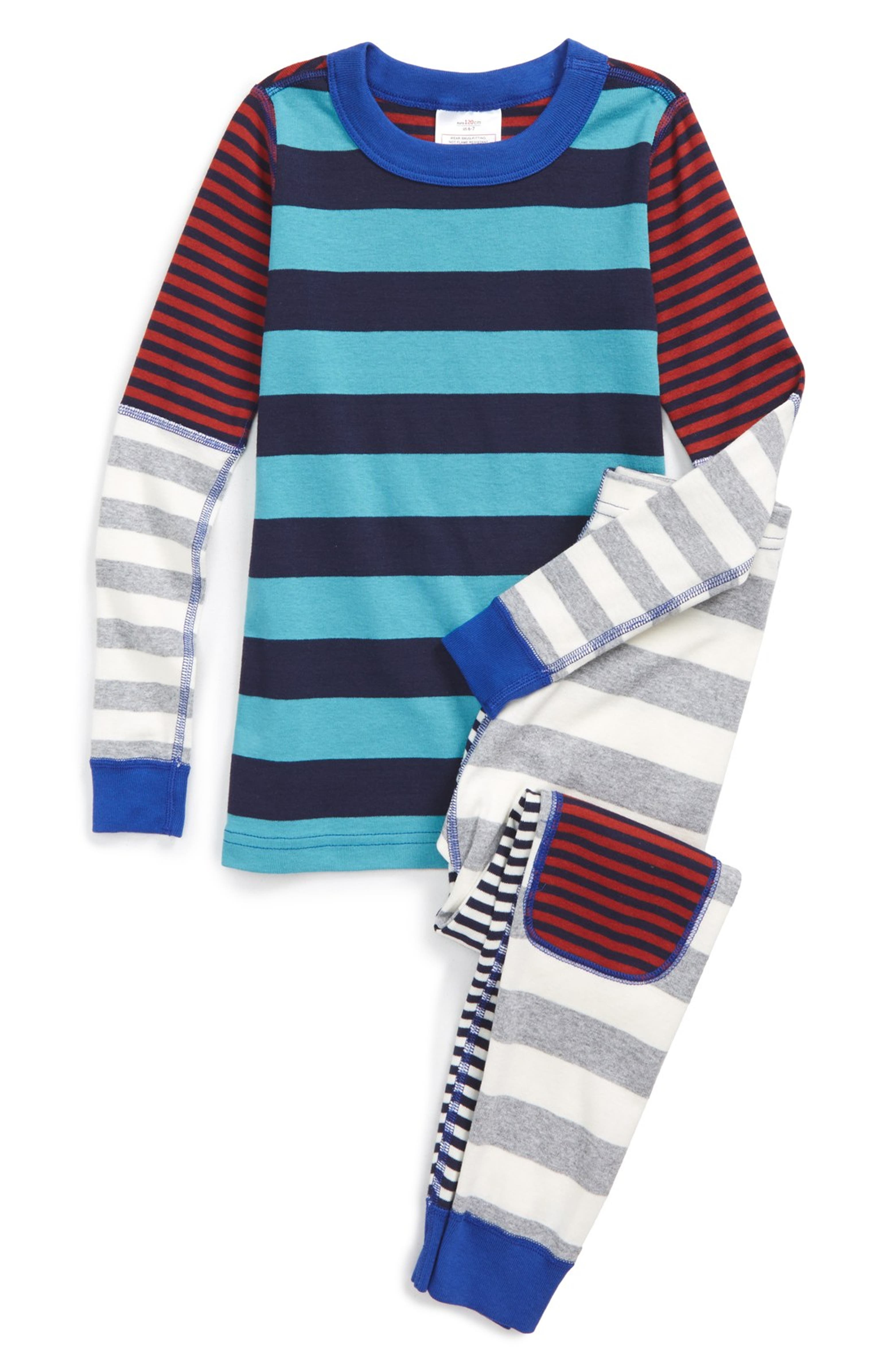 Hanna Andersson 'Crazy Stripes' Organic Cotton Two-Piece Fitted Pajamas ...