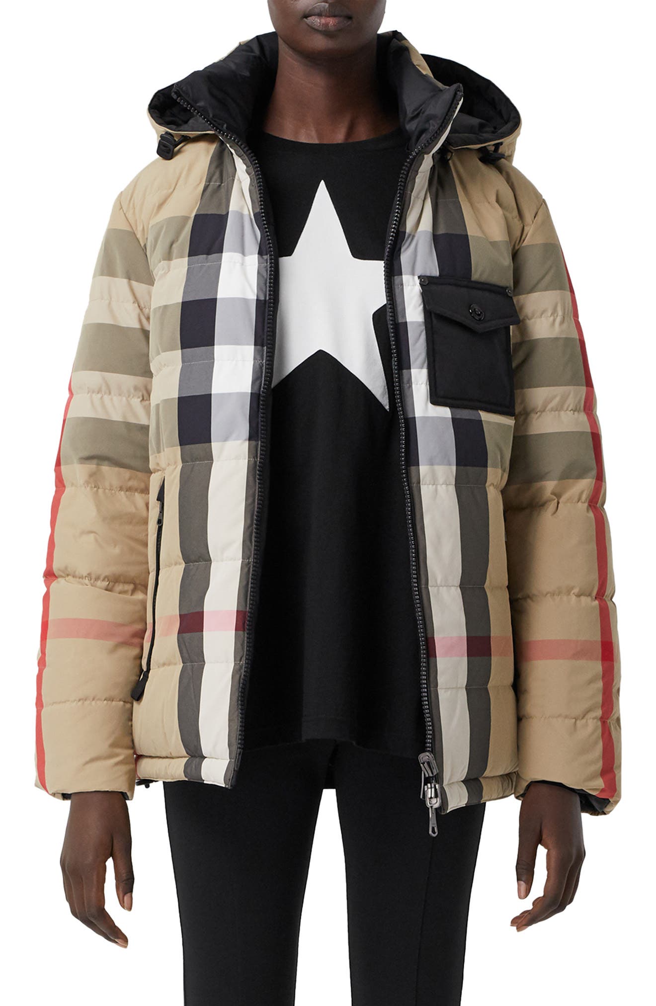 burberry hooded puffer coat