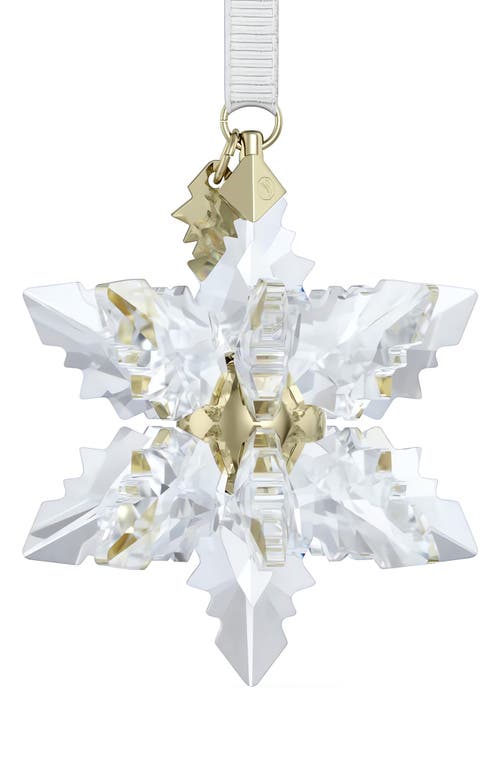 Shop Swarovski 2024 Crystal Snowflake Ornament In Clear/gold