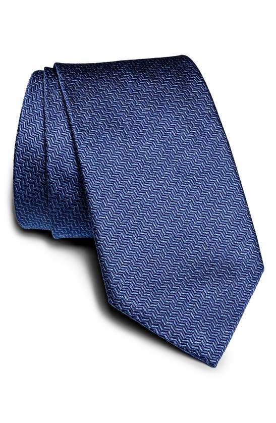 Jack Victor Weredale Chevron Silk Tie In Blue