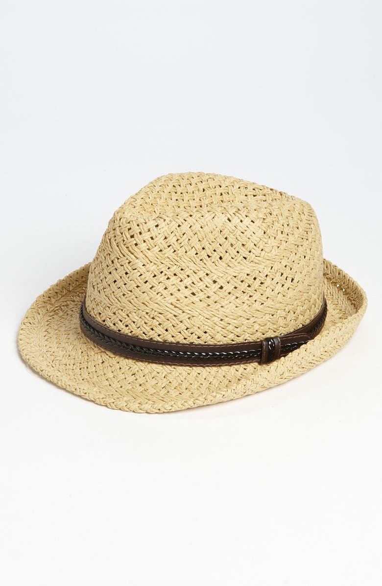 STEVE MADDEN Straw Fedora, Main, color, NATURAL