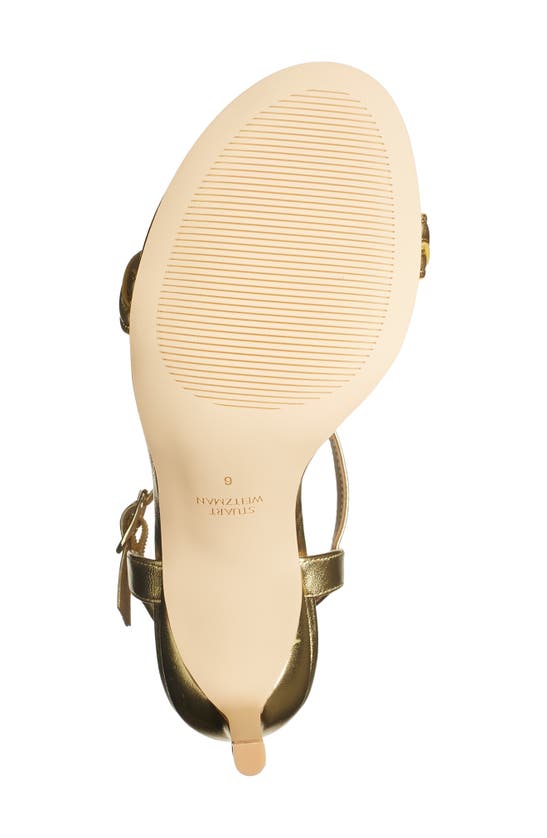 Shop Stuart Weitzman Twistie Stiletto 75 Sandal In Gold